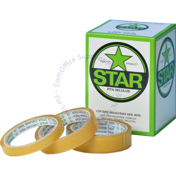 STAR CELLULOSE TAPE 12MM (0.5") x 33YDS