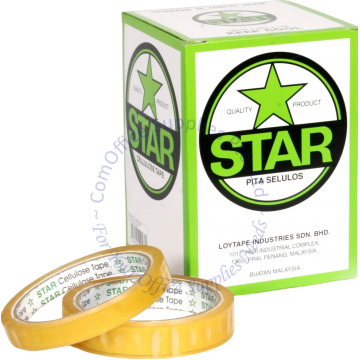 STAR CELLULOSE TAPE 18MM (0.75") x 33M