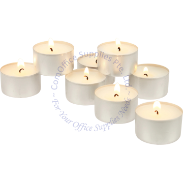 TEALIGHT CANDLE WHITE 8HOURS (50s)