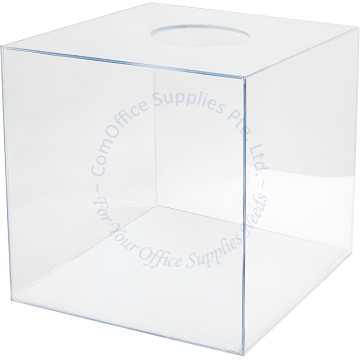 LUCKY DRAW BOX W/CENTER HOLE 10" CLEAR