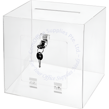 LUCKY DRAW BOX W/LOCK 12" CLEAR