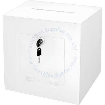 LUCKY DRAW BOX W/LOCK 12" WHITE
