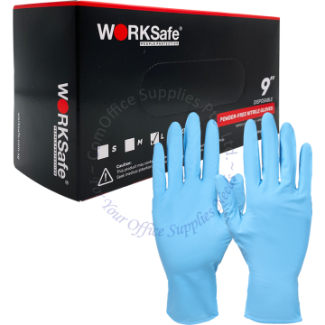 WORKSAFE DISPOSABLE POWDER FREE NITRILE GLOVES WSW37704SM MEDIUM