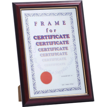 BURGUNDY W/GOLD LINING WOODEN FRAME #R8659 A4