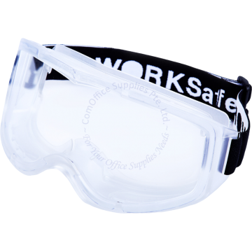 WORKSAFE STINGER ACETATE GOGGLE W/WOVEN STRAP WSE3031-C2 (TRANSLUCENT CLEAR FRM / CLEAR AF LENS)