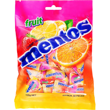 MENTOS WRAP SWEETS 135G - FRUITS