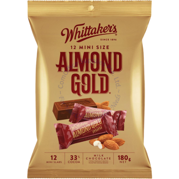 WHITTAKER MINI CHOCOLATE PACK (15Gx12s) - ALMOND GOLD
