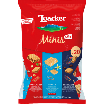 LOACKER CLASSIC MINI CRISPY WAFERS (10Gx20s) - ASSORTED
