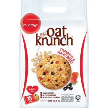 MUNCHY'S OAT KRUNCH CRACKERS 390G (15s) - STRAWBERRY & BLACKCURRANT