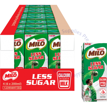 MILO UHT PACKET DRINKS (200MLx24s) - 50% LESS SUGAR
