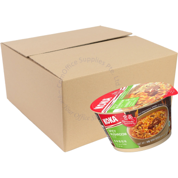 KOKA INSTANT BROAD NOODLES BOWL (95Gx12s) - SPICY MUSHROOM (VEGETARIAN & VEGAN FRIENDLY)