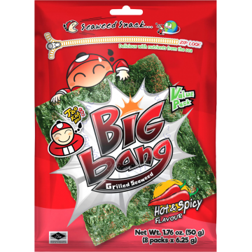 TAO KAE NOI BIG BANG GRILLED SEAWEED 50G - HOT & SPICY