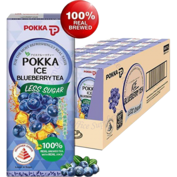POKKA PACKET DRINKS (250MLx24s) - ICE BLUEBERRY TEA (LESS SUGAR)