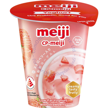 MEIJI LOW FAT YOGHURT 135G - STRAWBERRY
