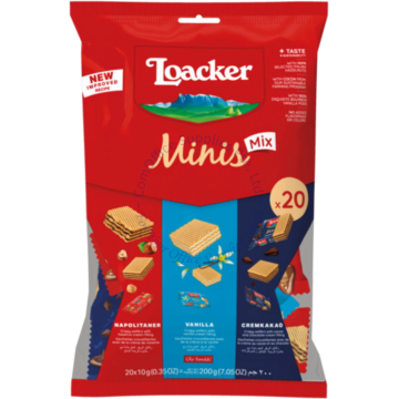 LOACKER CLASSIC MINI CRISPY WAFERS (10Gx20s) - ASSORTED