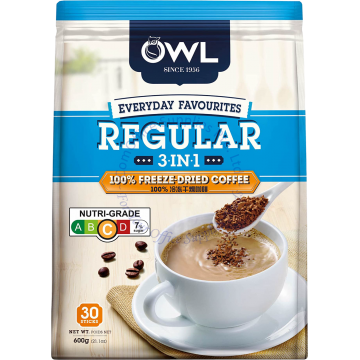 OWL REGULAR 3-IN-1 100% FREEZE-DRIED COFFEE (20Gx30s)