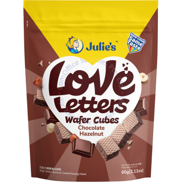 JULIE'S LOVE LETTER WAFER CUBES 150G - CHOCOLATE HAZELNUT