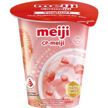 MEIJI LOW FAT YOGHURT 135G - STRAWBERRY