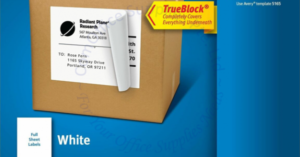 AVERY SHIPPING LABELS 5165 8.5x11