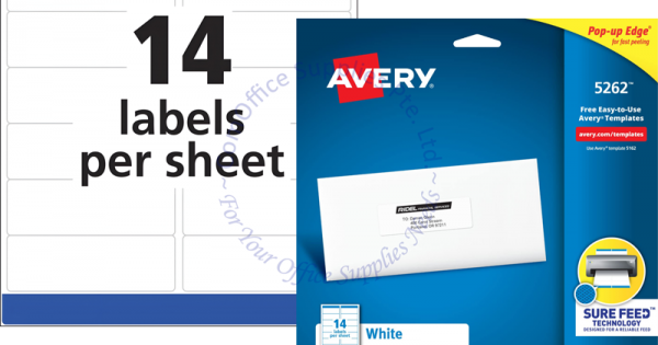 AVERY EASY PEEL ADDRESS LABELS 5262 1-1/3x4
